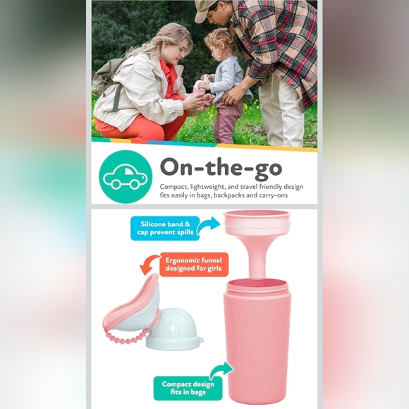 Nuby Pink Girl's Travel Urinal - Picture 6 of 8